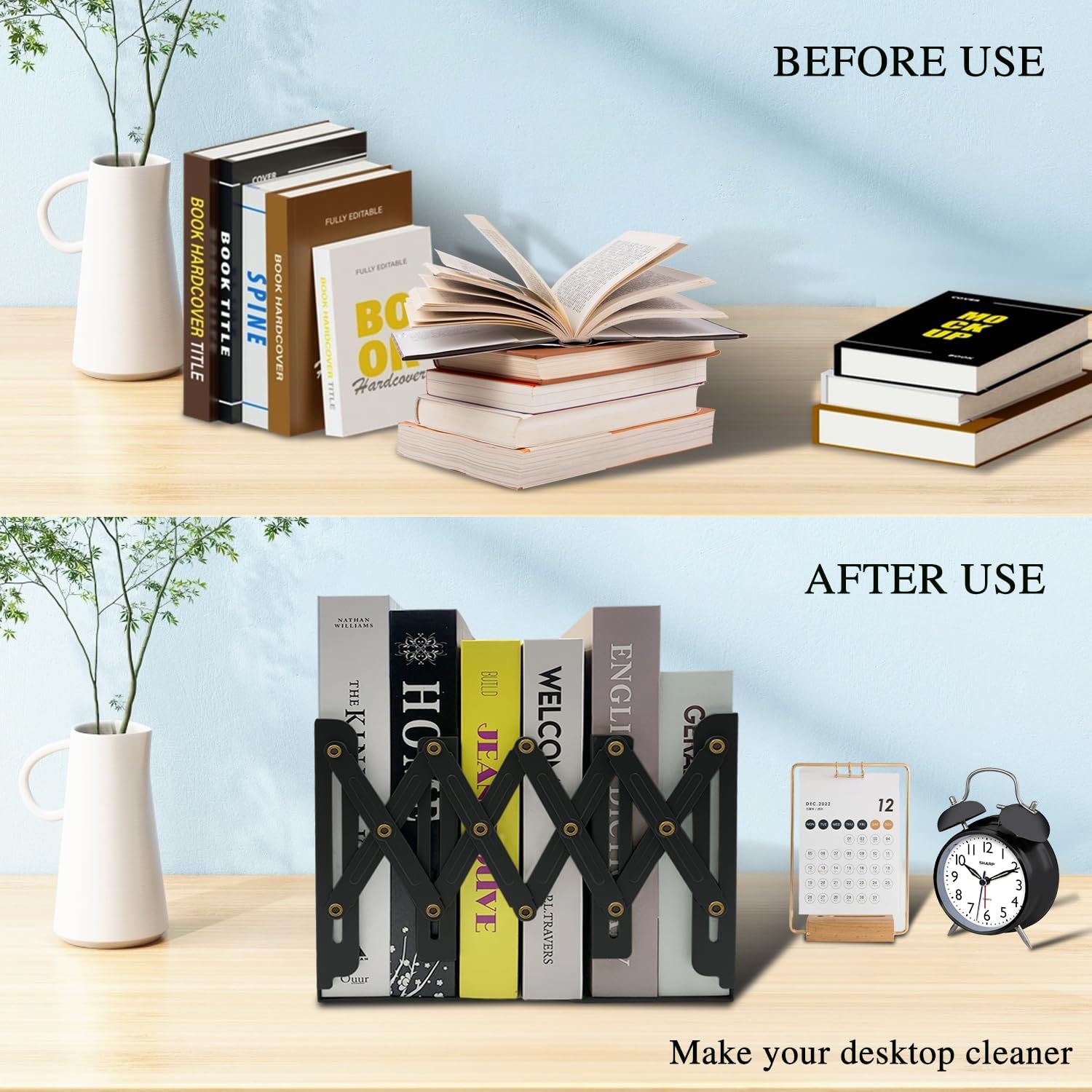 Metal Bookend for Heavy Books / Black