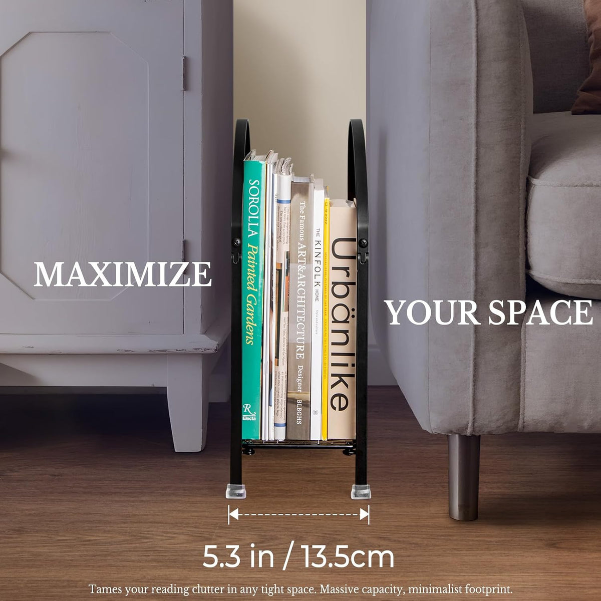Freestanding Magazine Holder, Metal Magazine Rack Floor Stand | Modern Touch Handbag Design, for Magazine, Newspaper