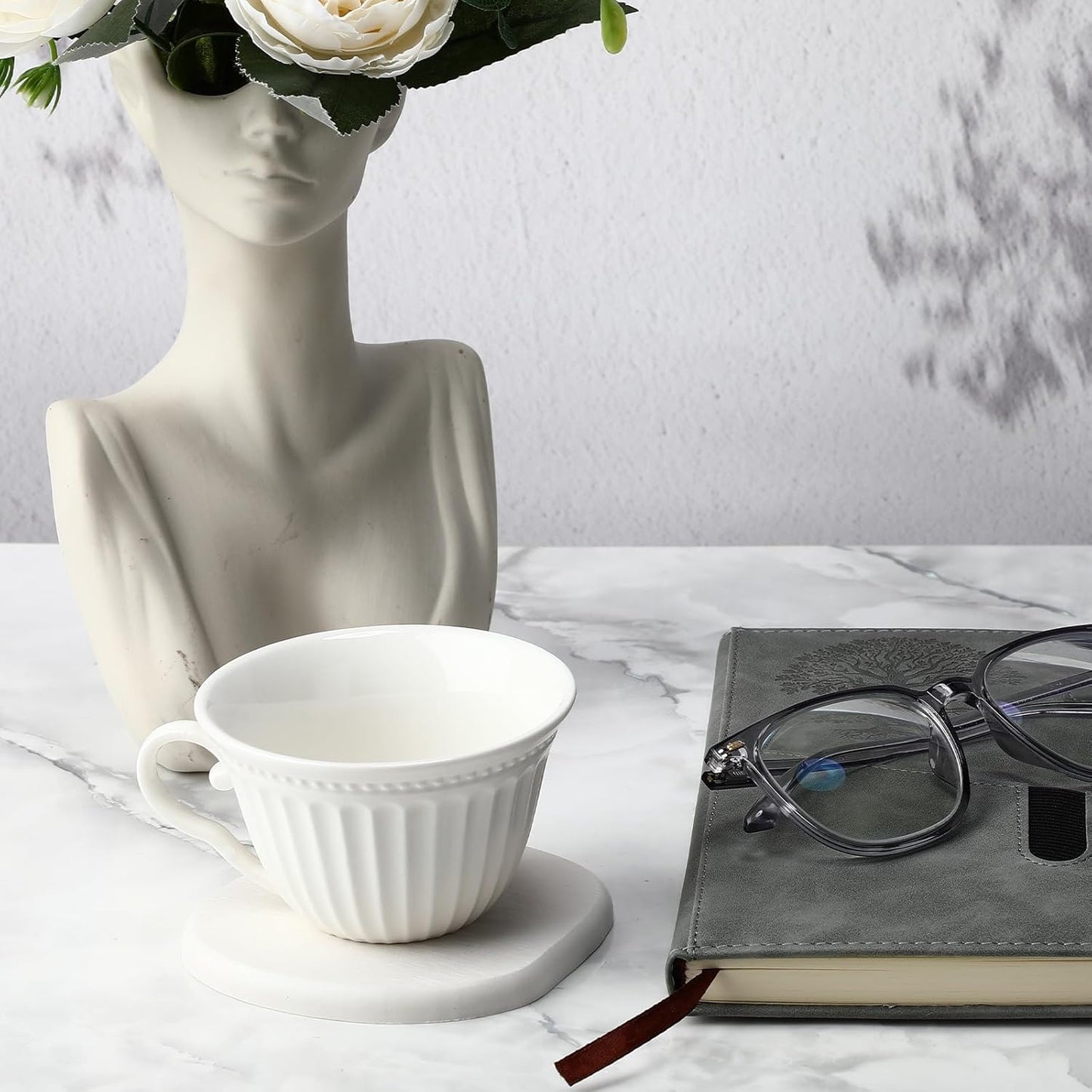 Modern Stone Design / White / Set of 8