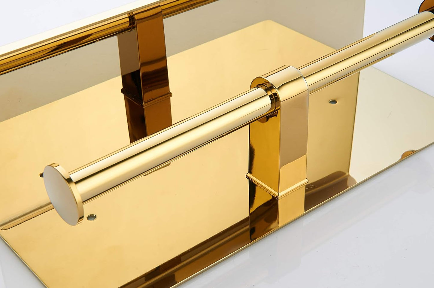 BGL Double Toilet Paper Holder Stainless Steel 304 Wall Mounted Two Heads Roll Tissue Holder with Shelf (Gold)
