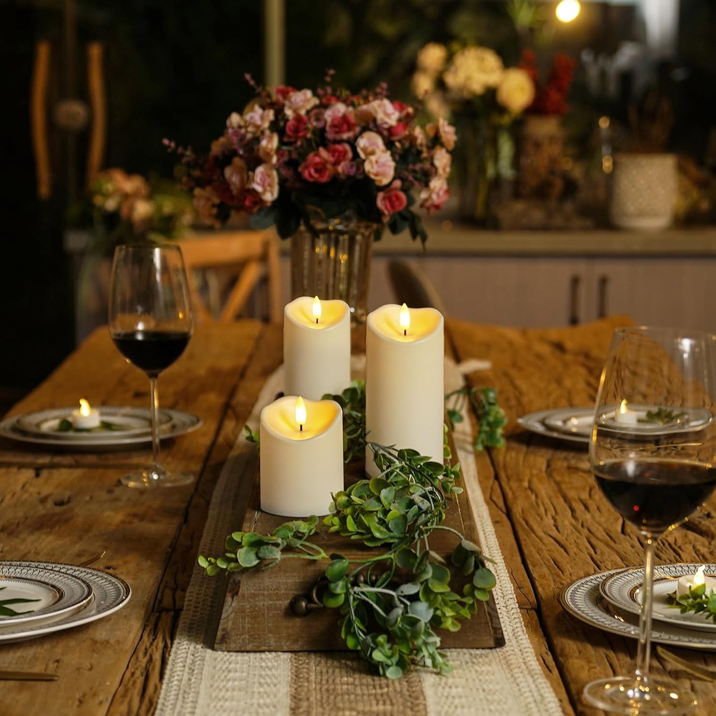 Homemory Flameless Candles with Timer and Remote Control, Battery Operated LED Candles, Realistic Fake Plastic Candles
