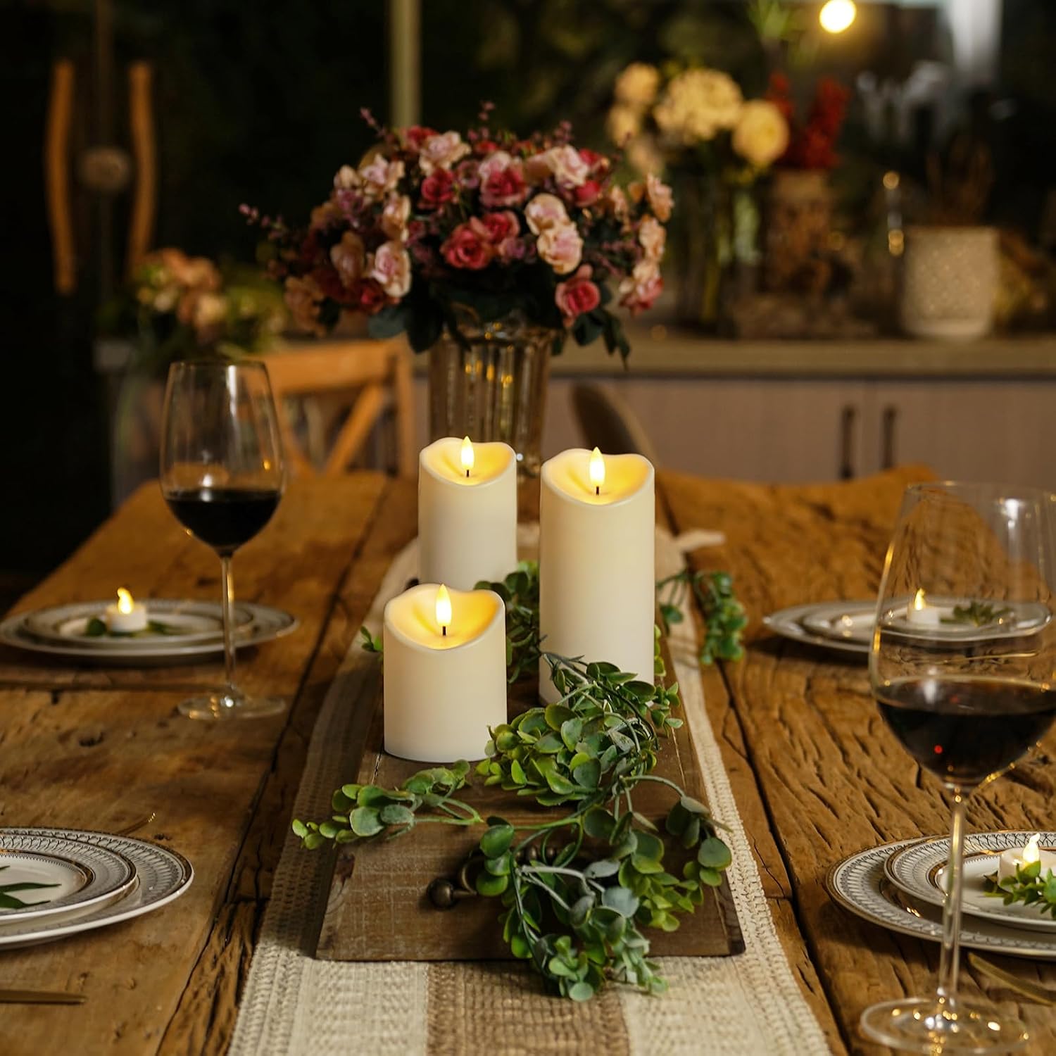 Homemory Flameless Candles with Timer and Remote Control, Battery Operated LED Candles, Realistic Fake Plastic Candles