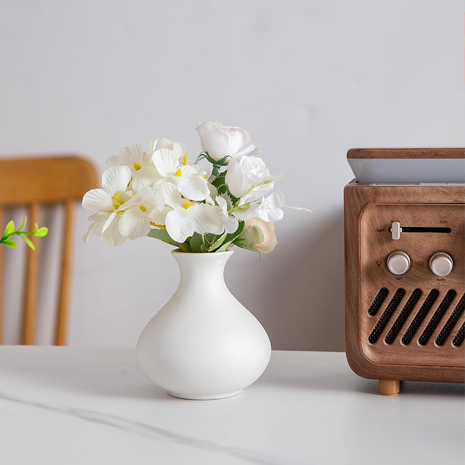 White Ceramic Bud Vase / Small White Vase / Set of 5