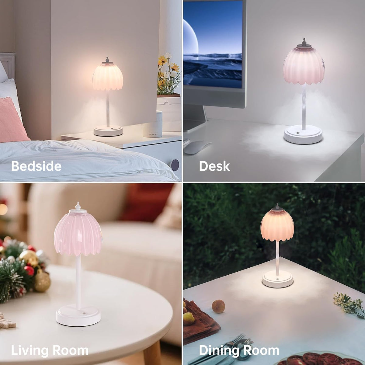 Shenmoyl Rechargeable Table Lamp with 5200mAh Battery & Touch Control - 3 Adjustable Color Temperatures, Cordless