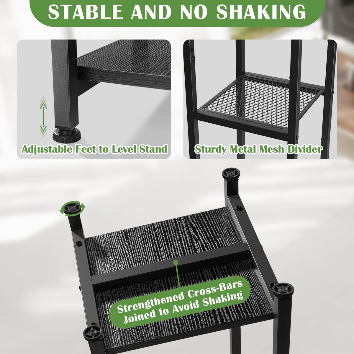Dipion 3 Tier Pedestal Stand,40 Inch Extra Tall Plant Stand Indoor,Black | Eye-Catching,Rock-Solid Stability,Adjustable