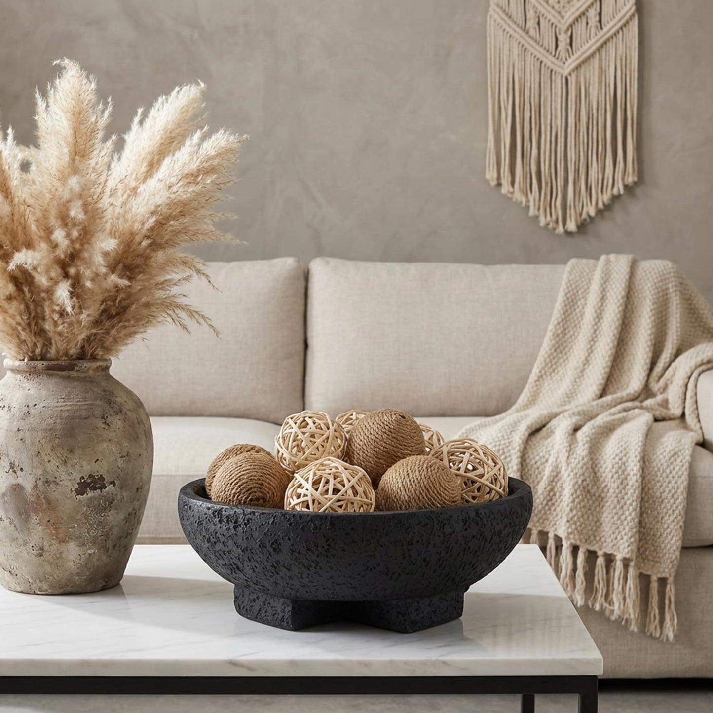 Black Decorative Bowls / Black-9.85in / Resin