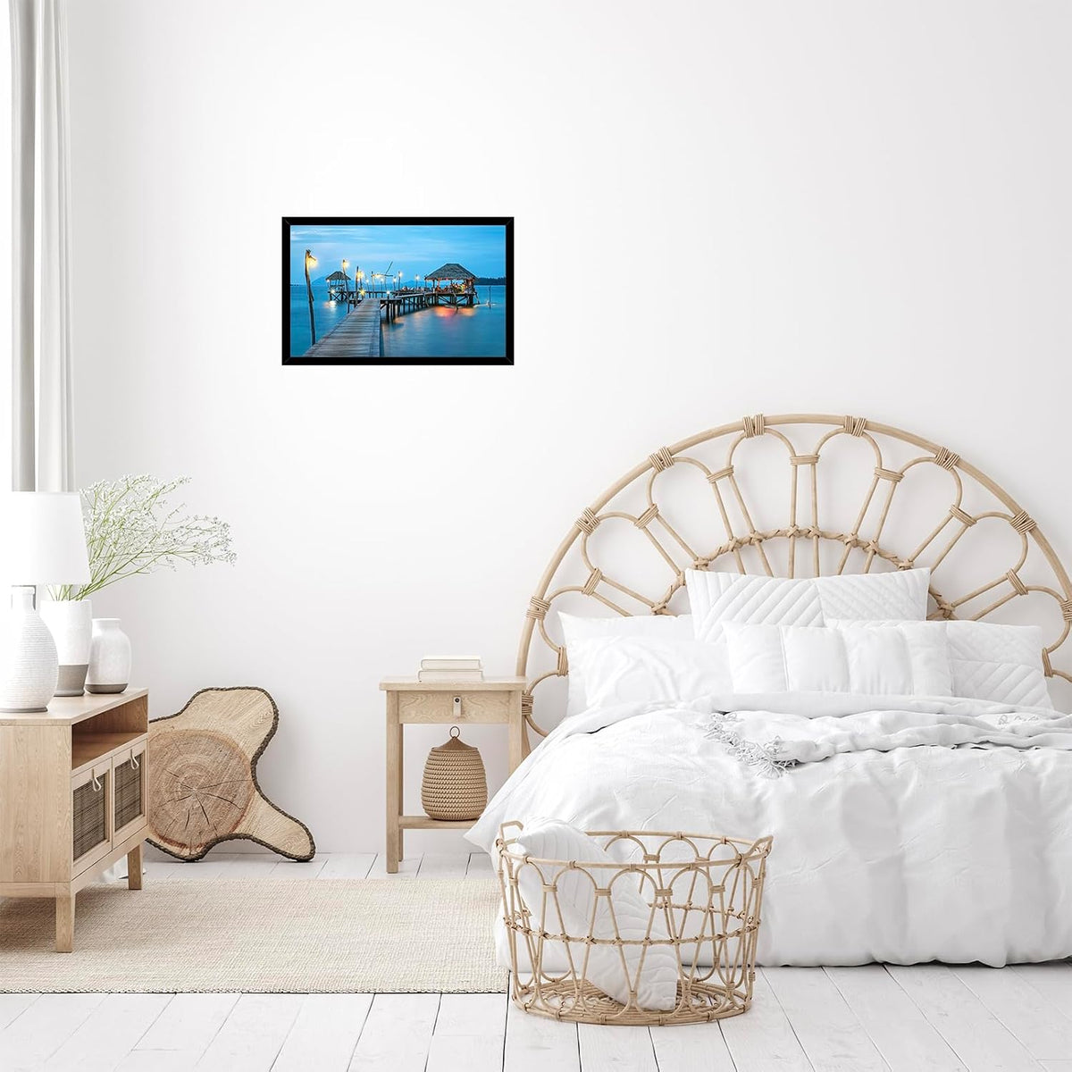JCJMY 12x20 Picture Frame Set of 4 Black for Poster Photo Picture, Horizontal and Vertical Formats for Wall Hanging, 12