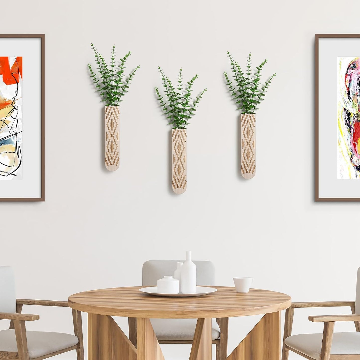 Wood Wall Planter / Log Color-b / Set of 3
