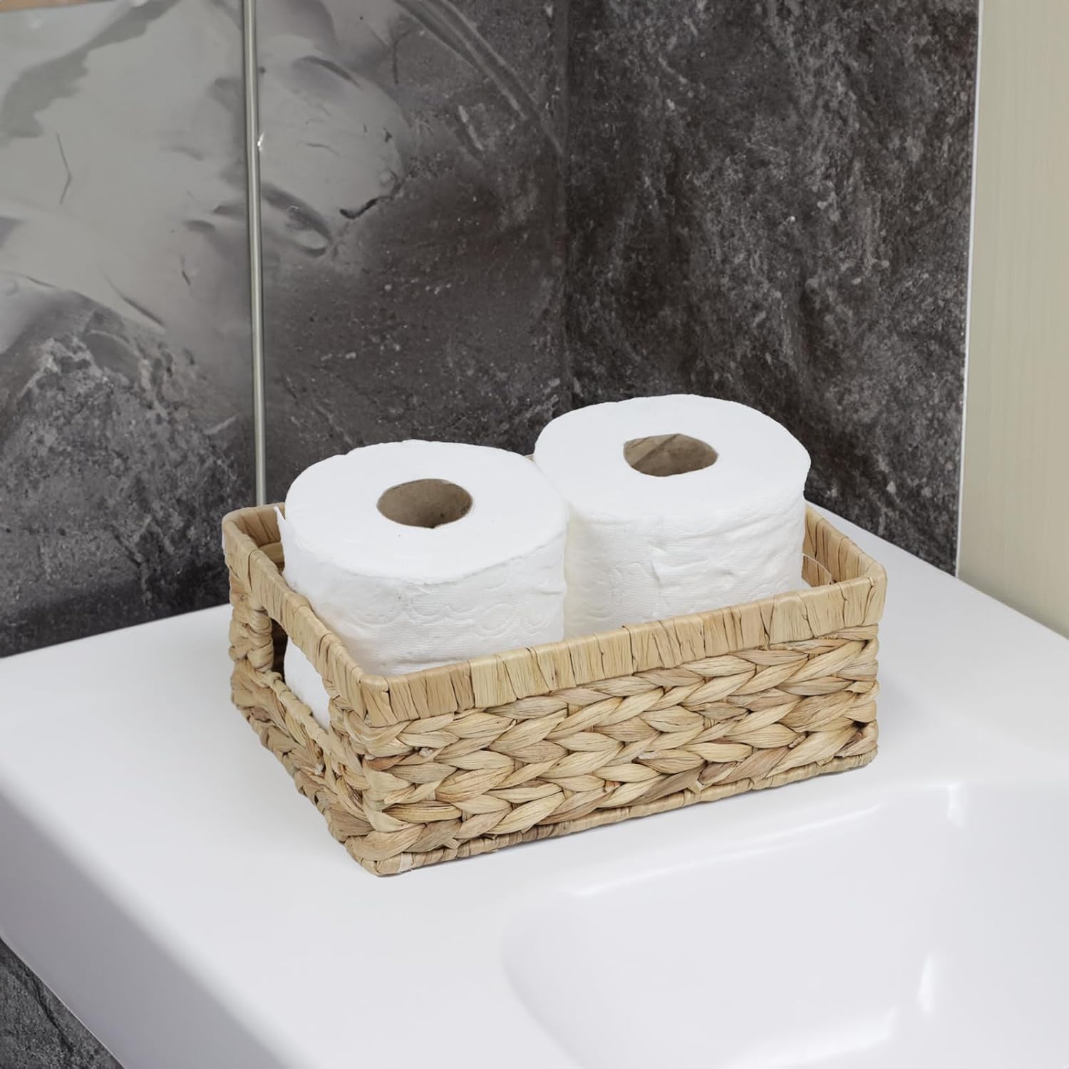 Wicker Baskets / Rattan Woven Basket for Storage / Water Hyacinth / Small