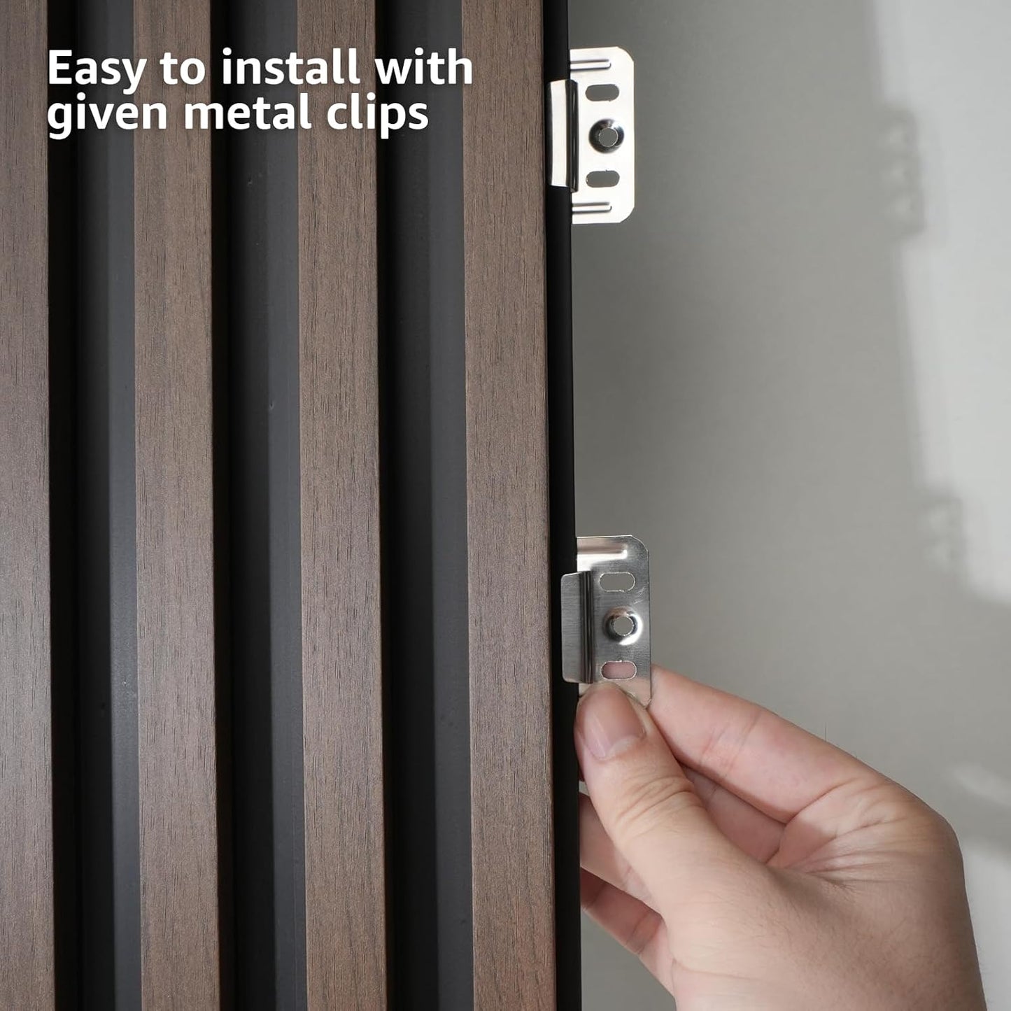 WPC Wood Slat Wall Panel for Interior Décor / 96 x 6 / Walnut / Set of 8