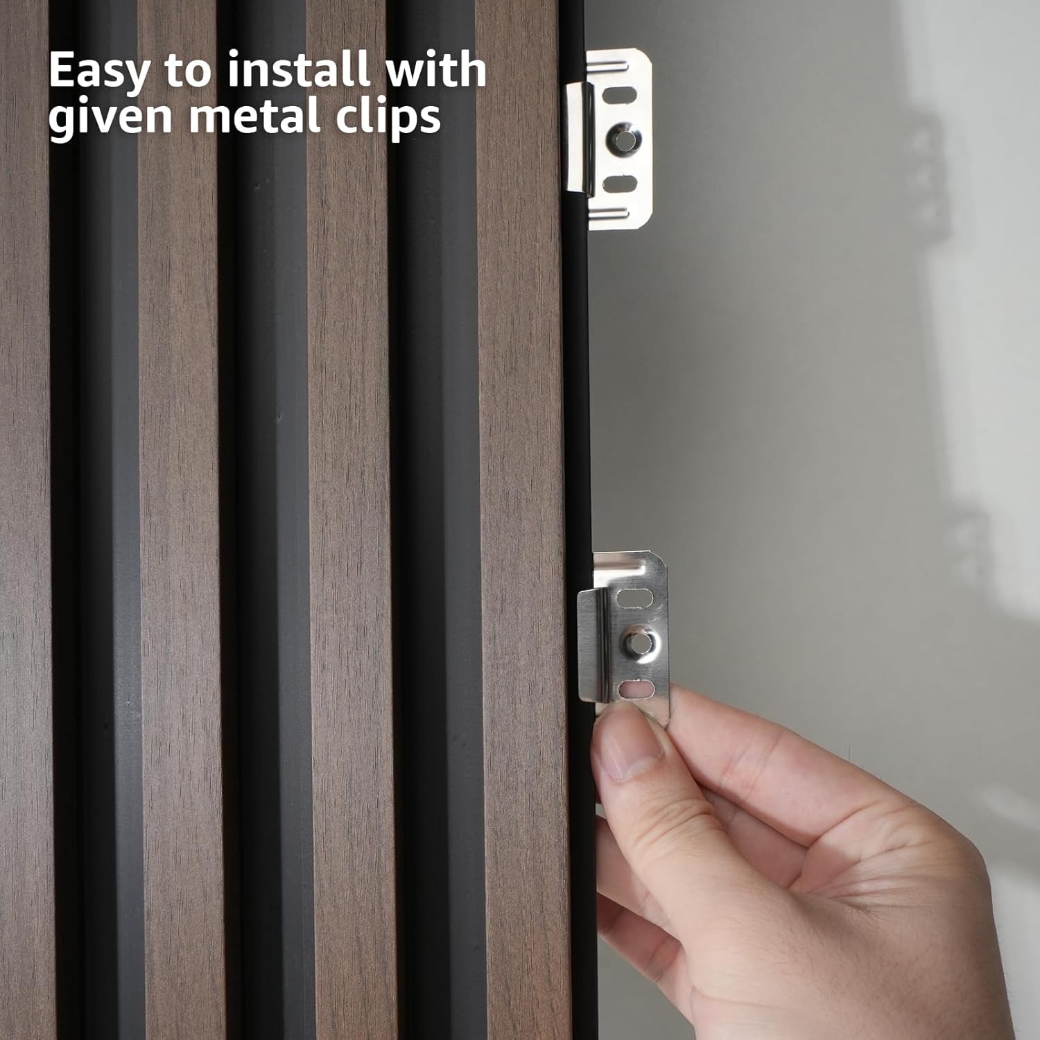 WPC Wood Slat Wall Panel for Interior Décor / 96 x 6 / Walnut / Set of 8