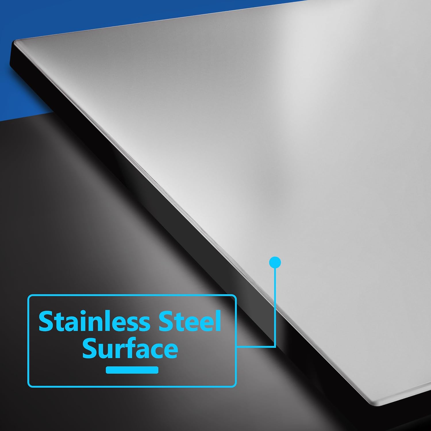 LIDER Double Blank Screwless Metal-Surface Wall Plate, Stainless Steel | Mid-Size 2-Gang 4.88” X 4.92”, Temperature And