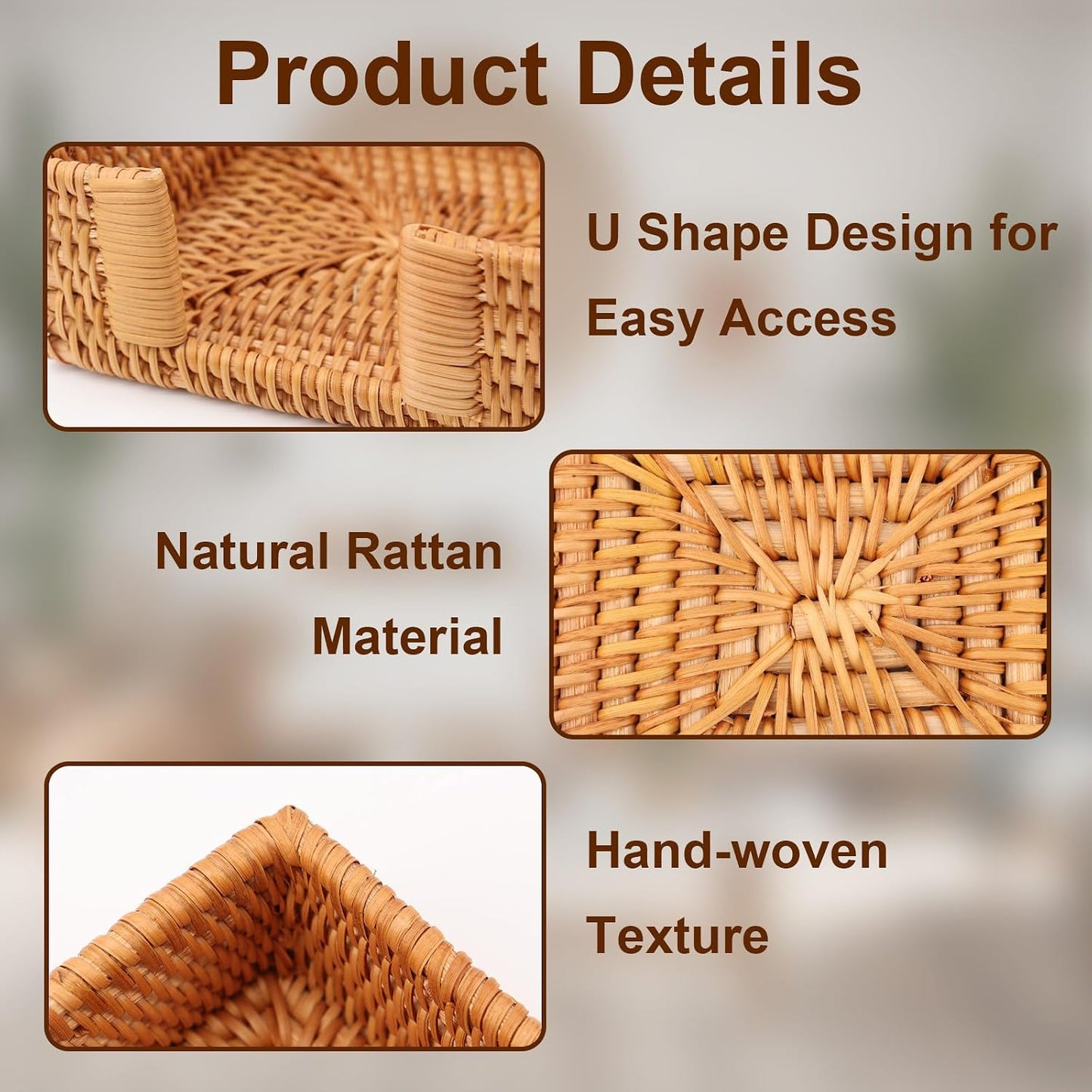 Wicker Napkin Holders / 5.9 Inch / Honey Brown / 5 x 5