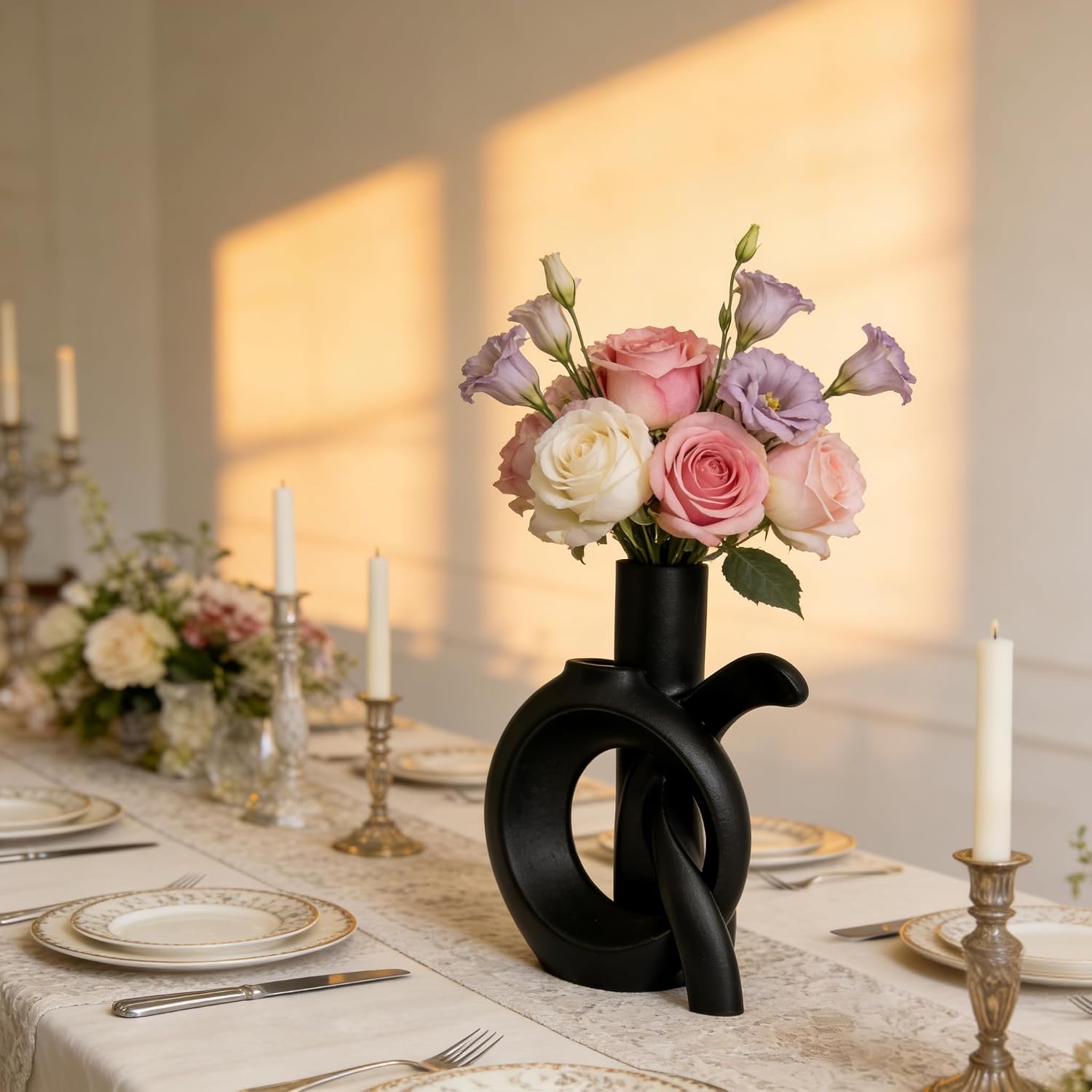 Assemble OK Ceramic Vase / Black / Set of 2