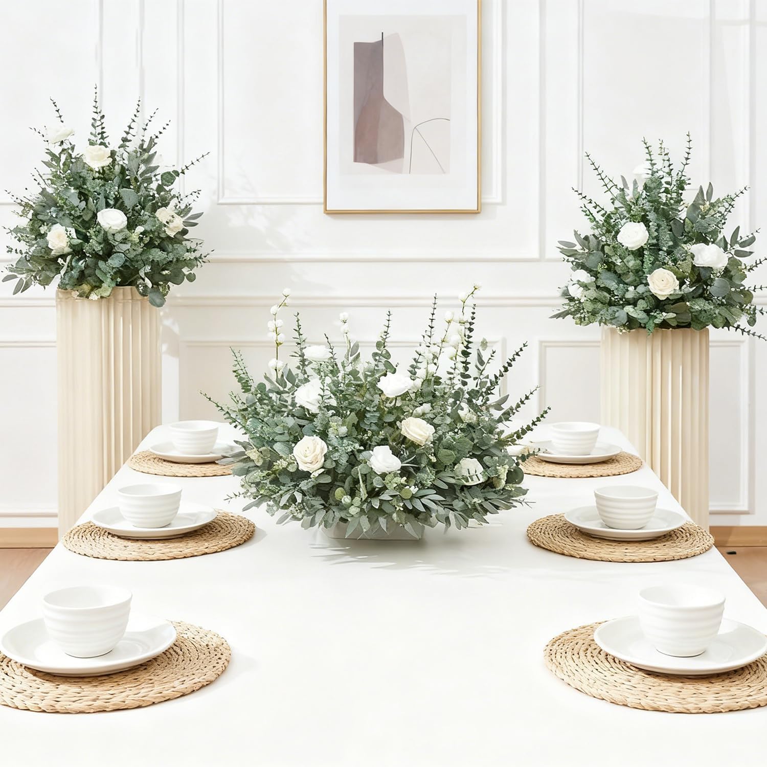 Faux Plants / Artificial Eucalyptus Leaves Stems Bulk / Silver / Set of 120