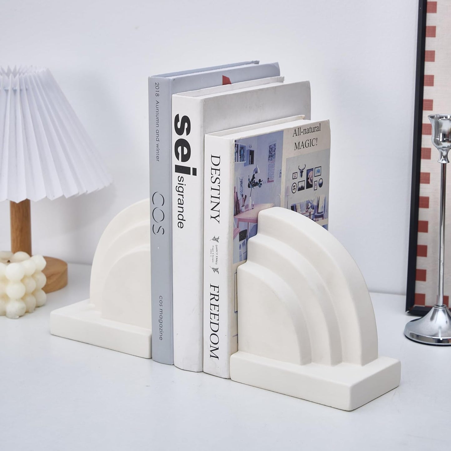 Decorative Book Ends / Concrete Bookends for Heavy Books