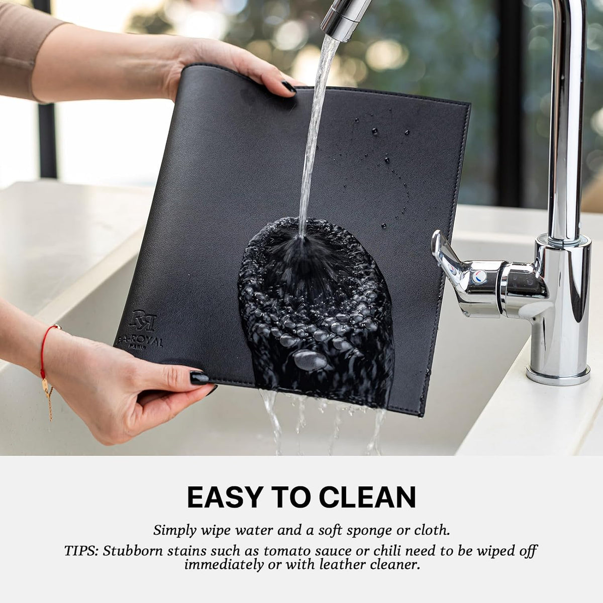 Baroyal Faux Leather Placemats Set of 12 Vinyl Washable Wipeable Table Mats for Kitchen Dining Table Heat Resistant