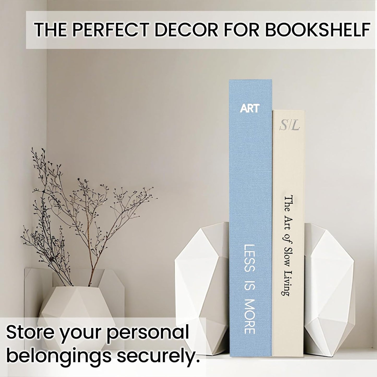Minimalist Decorative Books / Blue-white / Set of 2