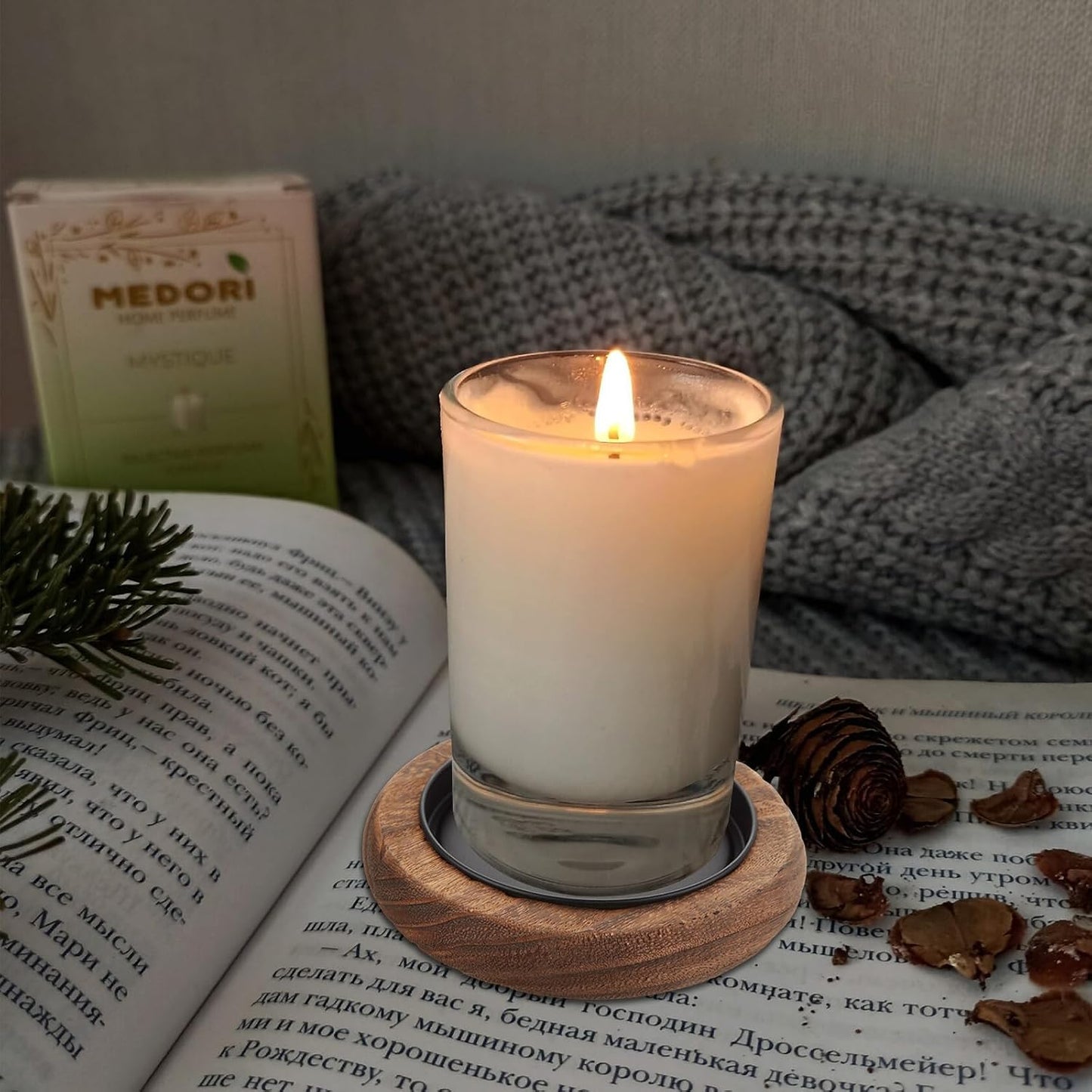 Wooden Candle Holder Farmhouse Decor / Set of 6