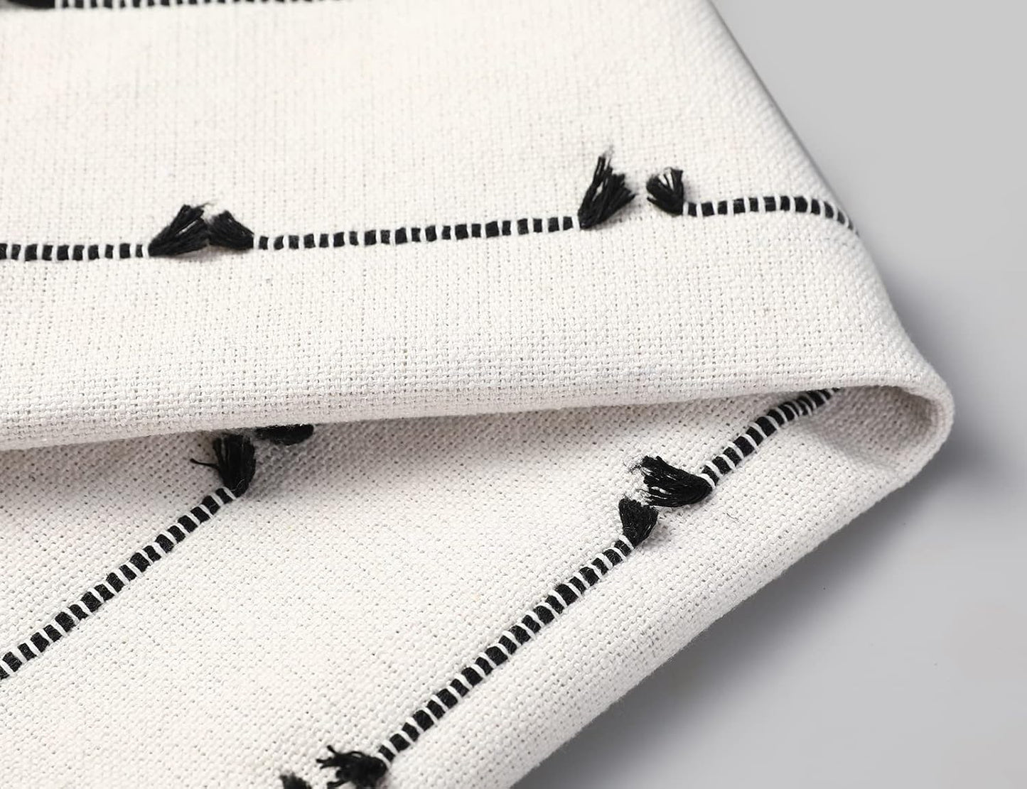 Boho Throw Pillow Covers / Black / 16 x 16 / Set of 2