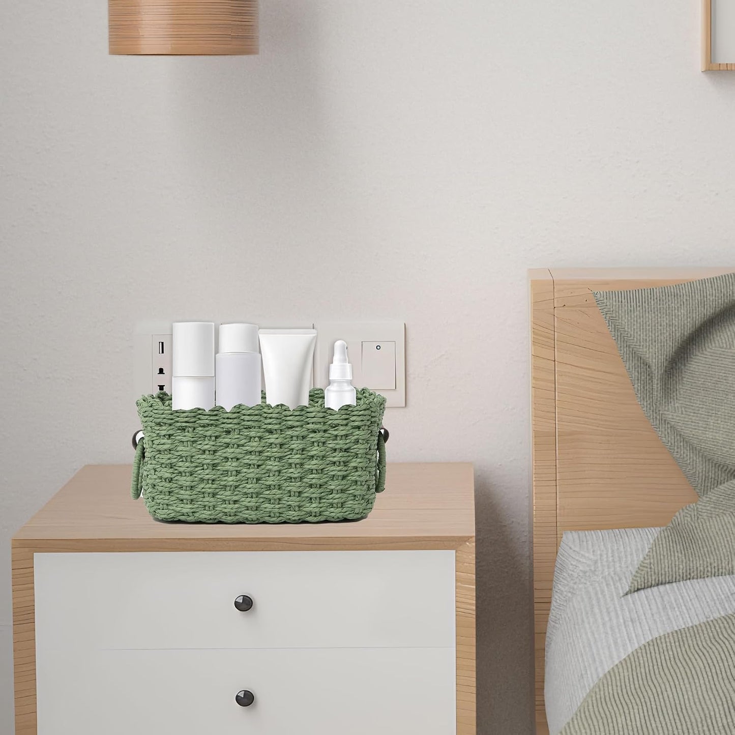 woven Storage basket / Dark Green