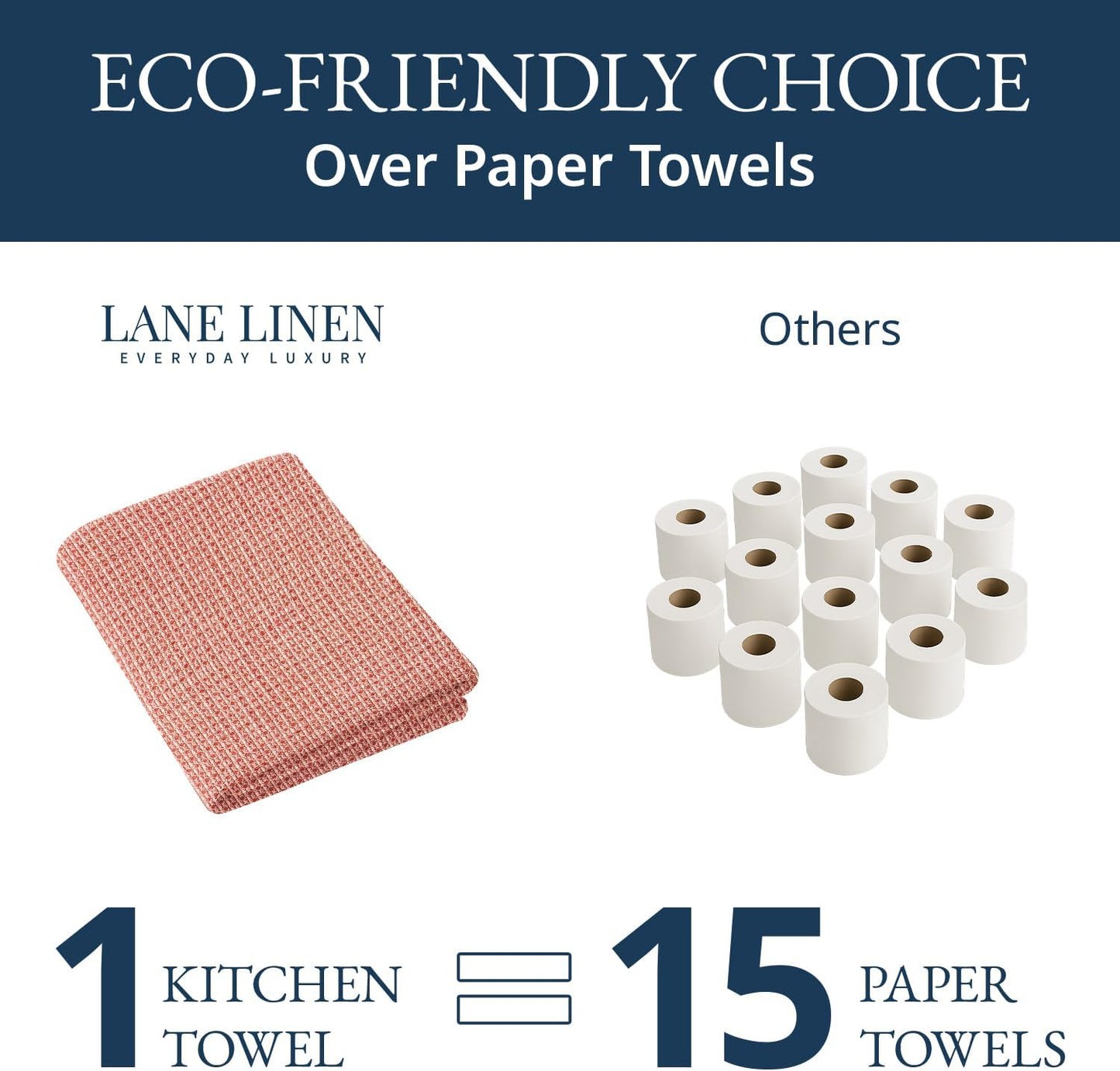 LANE LINEN Kitchen Towels Set of 12-100% Cotton, Quick-Drying 18” x 28” Absorbent Dish & Tea Towels, Premium Hand