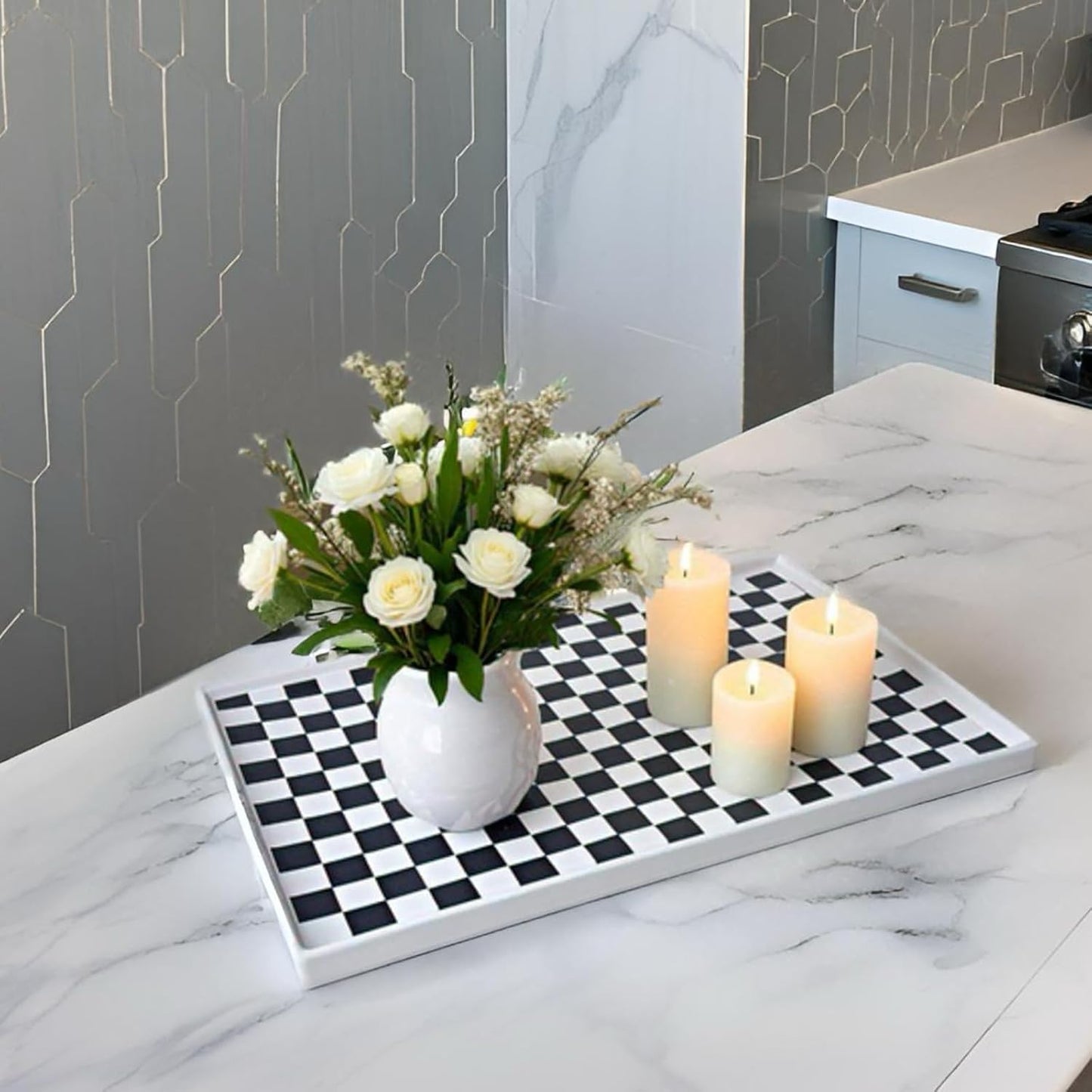 Ceramic Bathroom Tray for Countertop / 11 x 7