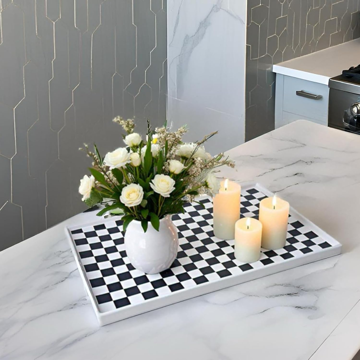Ceramic Bathroom Tray for Countertop / 11 x 7