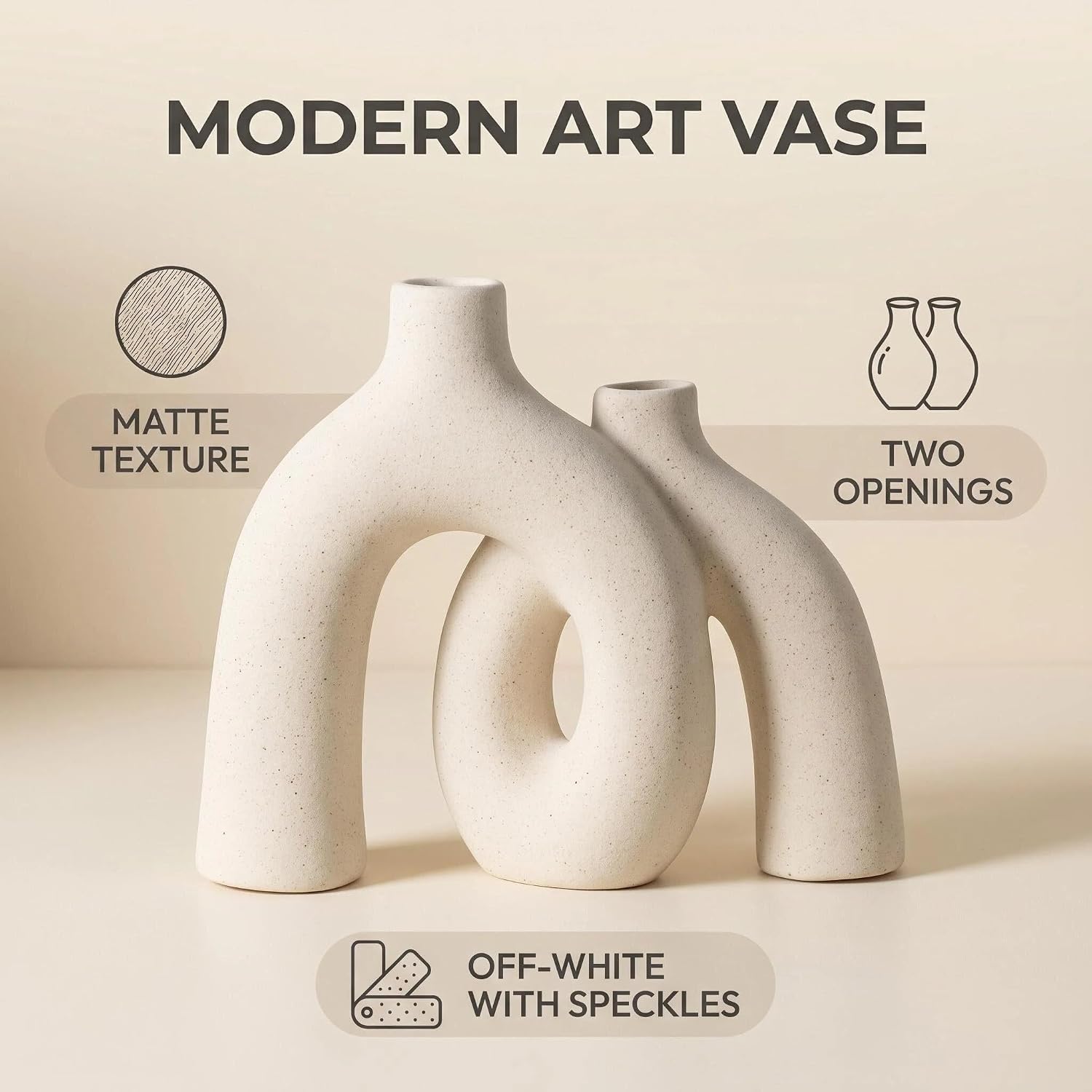 Modern Nordic Boho Vase Set / Beige-1