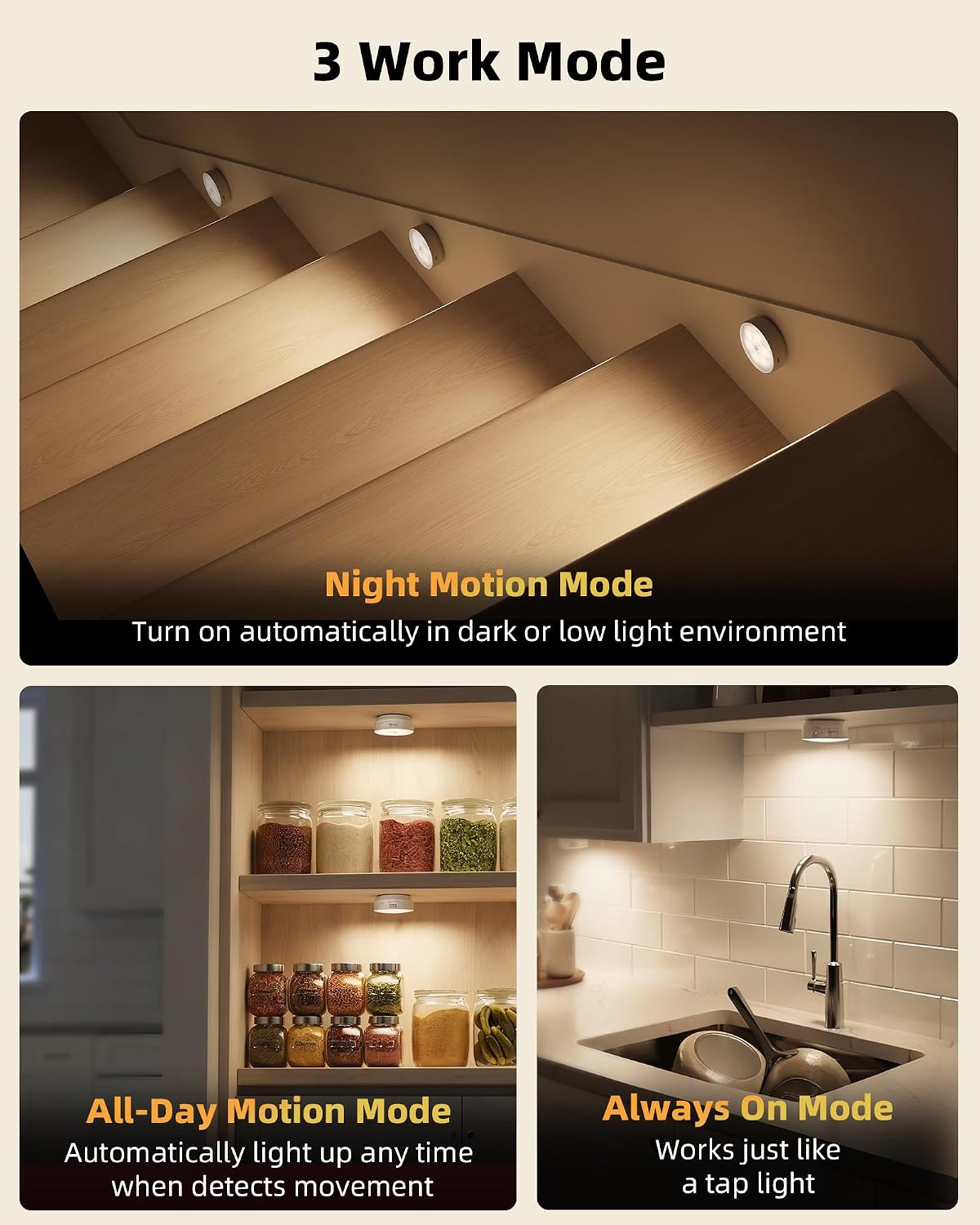 EZVALO 8 Pack Motion Sensor Closet Lights with Charging Station, 1200mAh Rechargeable LED Night Lights, Under Cabinet
