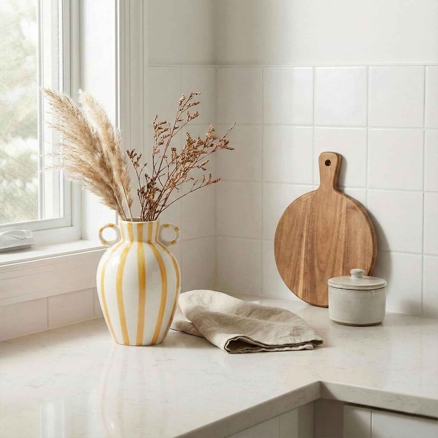 Modern Checkered Vase / Yellow