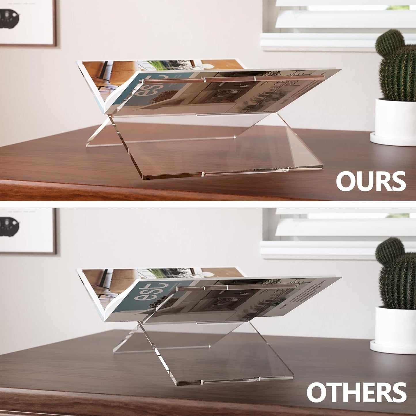 Large Acrylic Book Stand / Clear / 12.5 x 9.5 x 5
