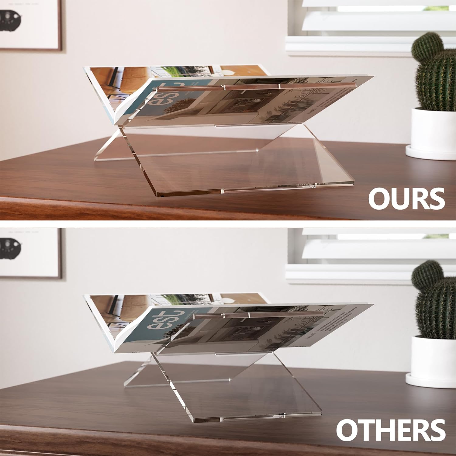 Large Acrylic Book Stand / Clear / 12.5 x 9.5 x 5