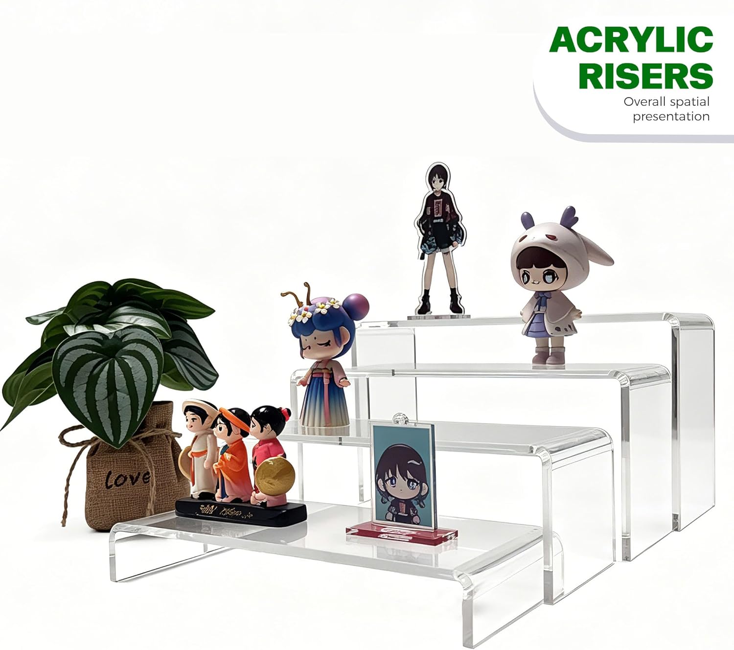 Acrylic Riser Stands / Clear / Set of 4
