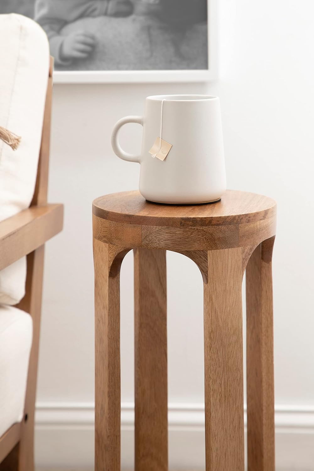 Dahl Wooden Round Drink Table / Natural / 8 x 8 x 23