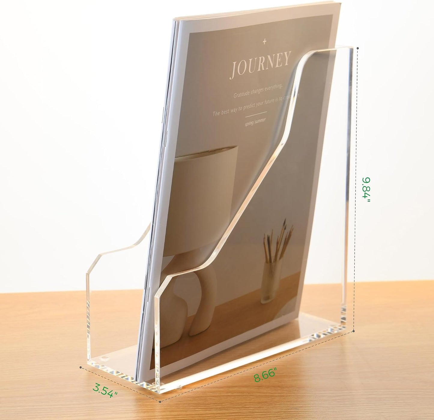 Acrylic Magazine File Holders / 1 Sections, A4 / Clear