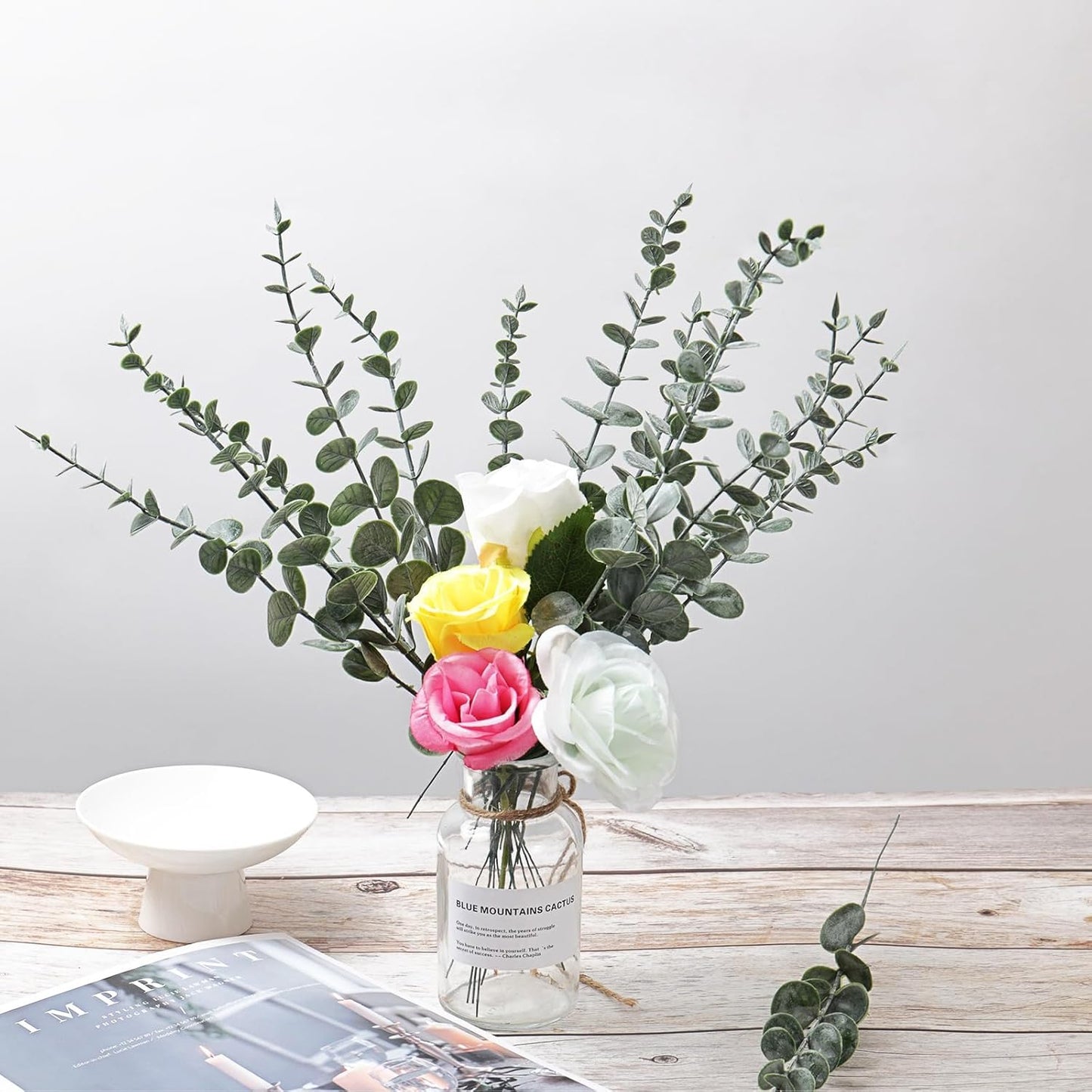 Eucalyptus Stems Artificial Flowers / Grey Green / Set of 200