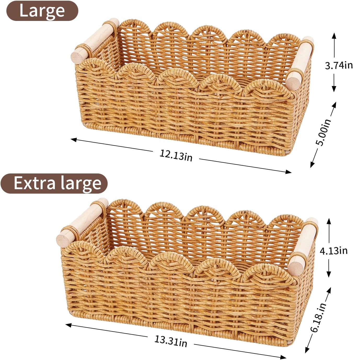 Scalloped Decorative Basket / Set of 2