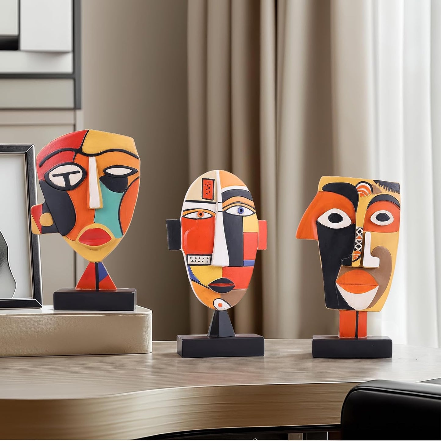 Handcrafted African Art Tribal Figurines Weird Art Decor / Large / Set of 3