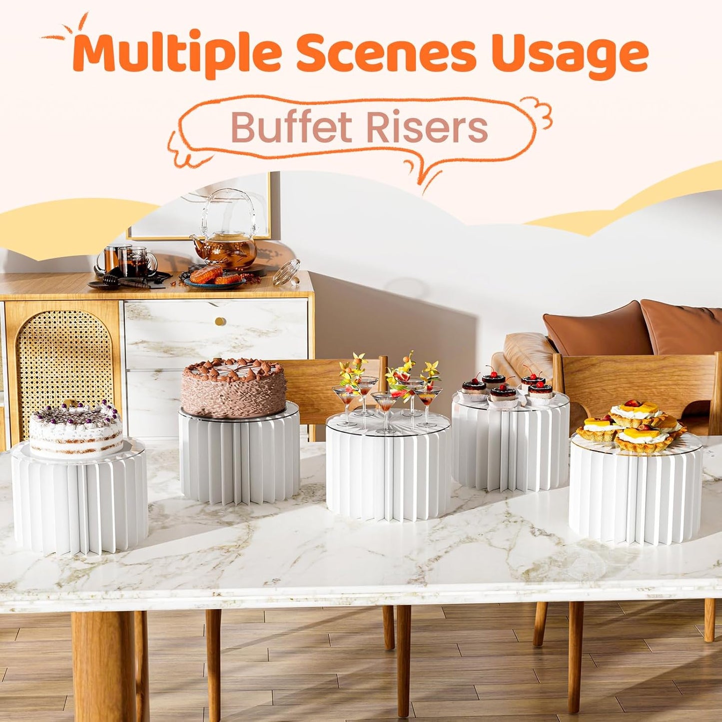 Dessert Table Display Set / White* / Set of 4