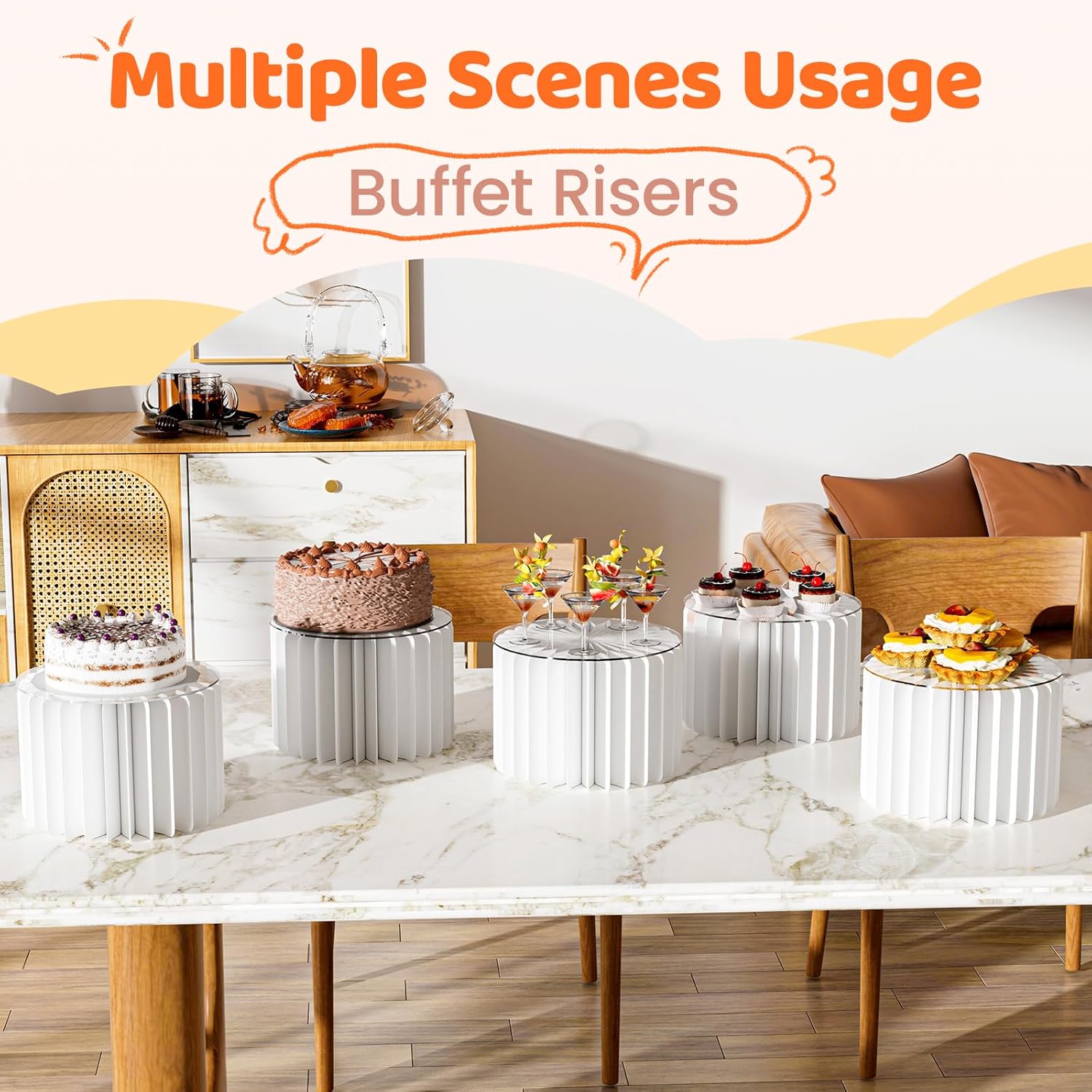 Dessert Table Display Set / White* / Set of 4