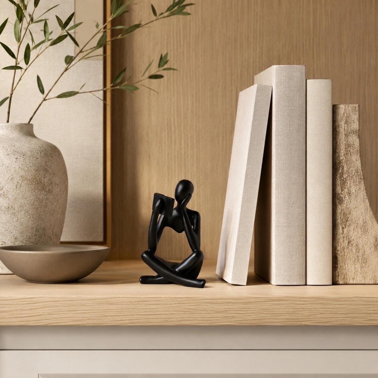 Resin Decorative Bookend / Reader-black-b