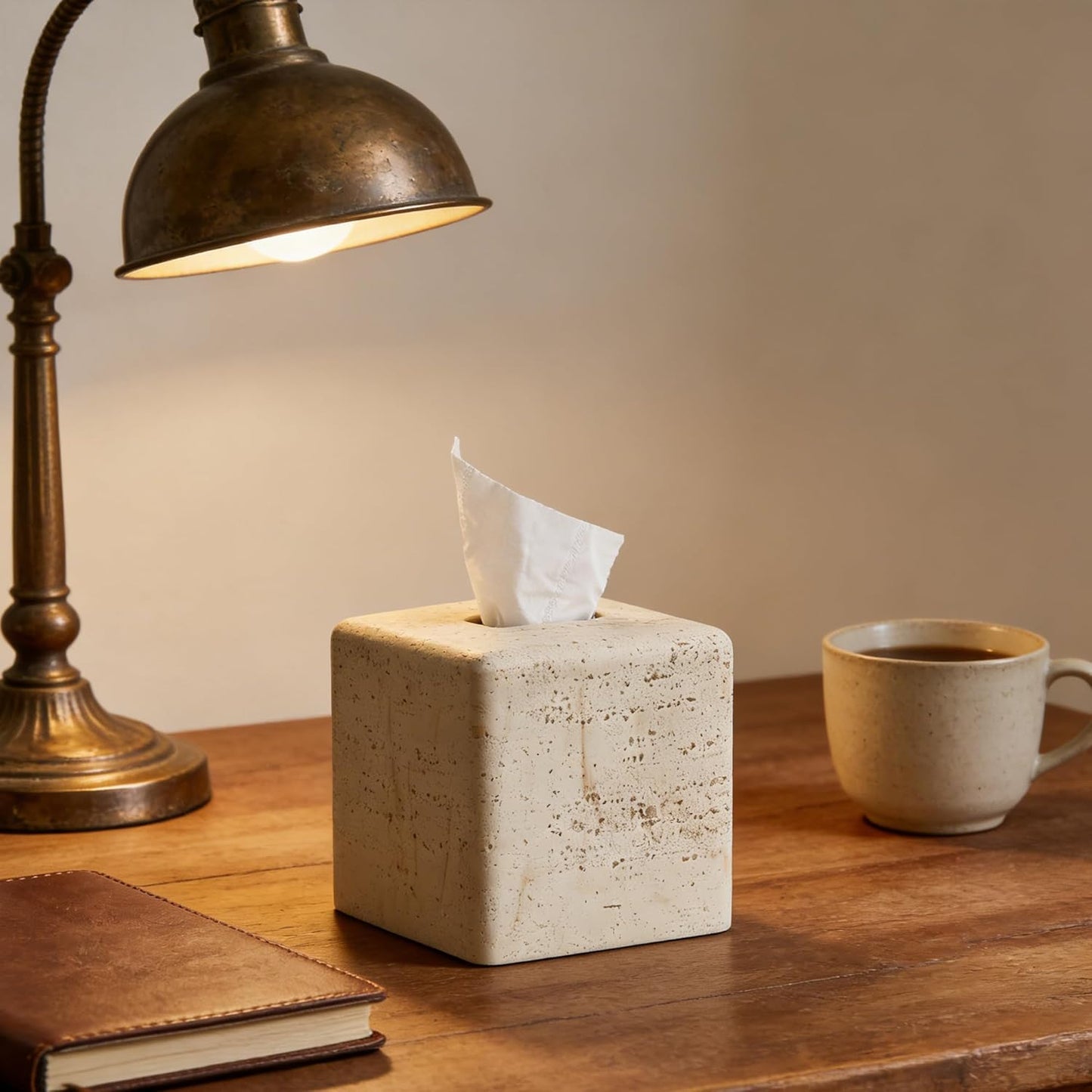 Resin Heavy Tissue Box Holder / Yellow Stone