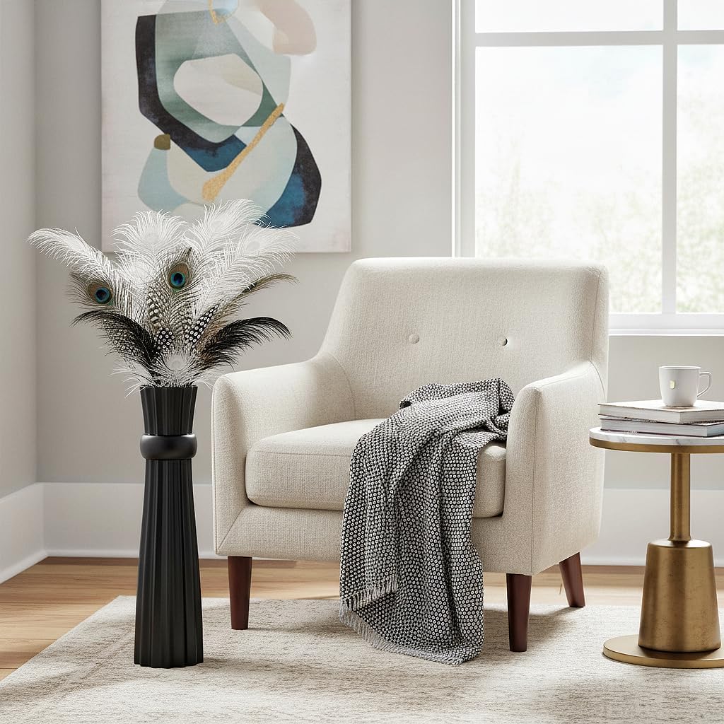 Tall Floor Vase / Black / 23.6 In