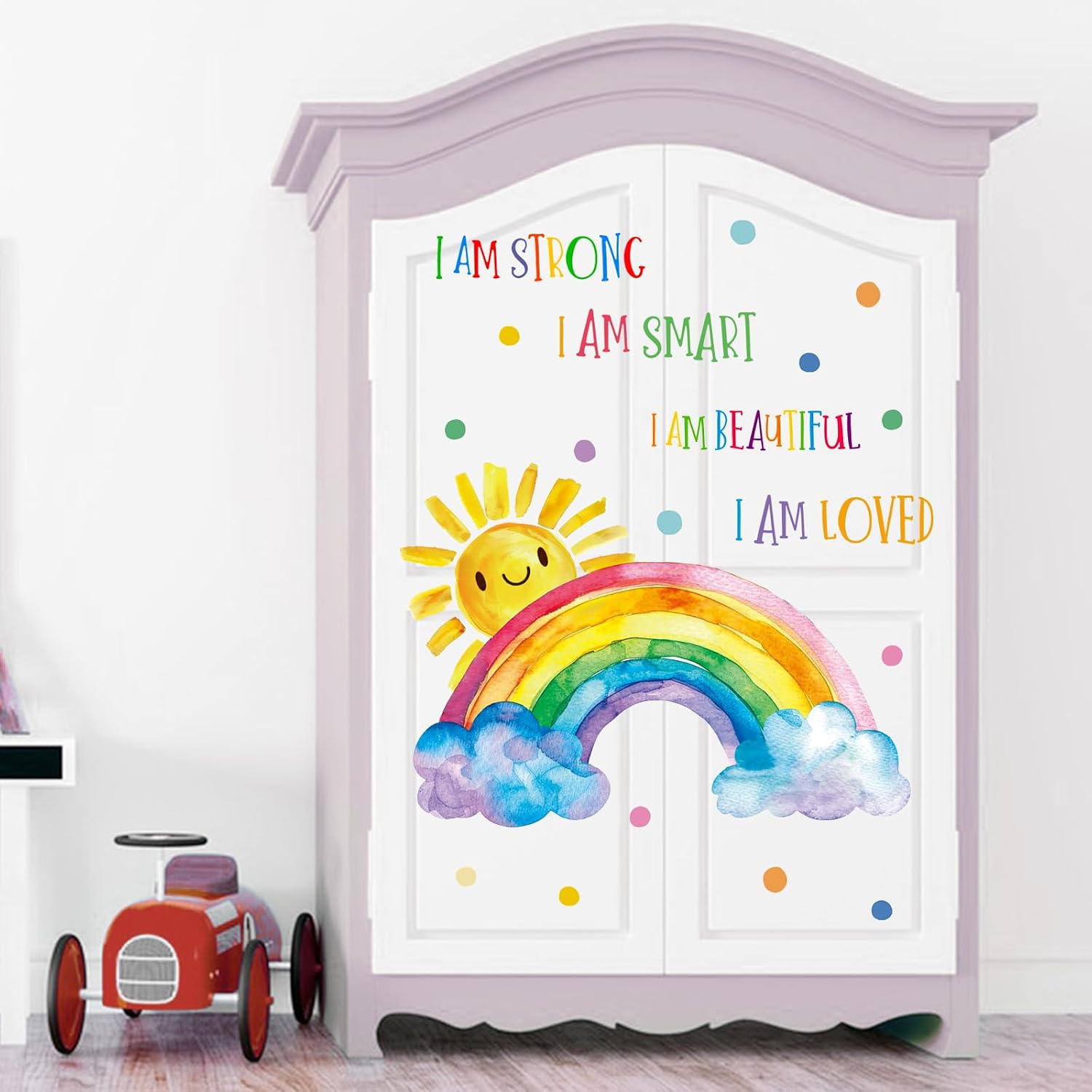 Colorful Rainbow Sunshine Inspirational Wall Decals Stickers / Colorful Sunshine Quote
