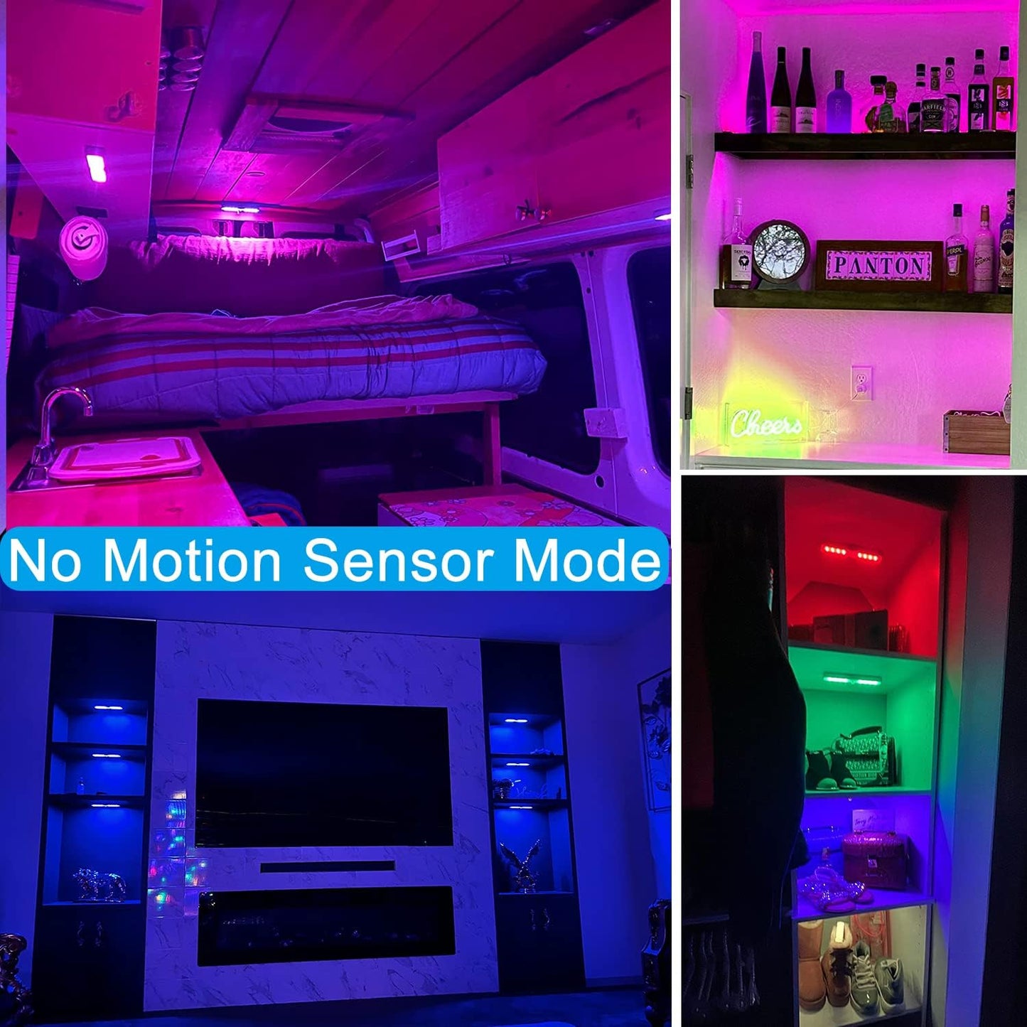 Under Cabinet Lighting Wireless Rechargeable Battery Operated LED Closet Lights Dimmable Under Counter Lights Bar with