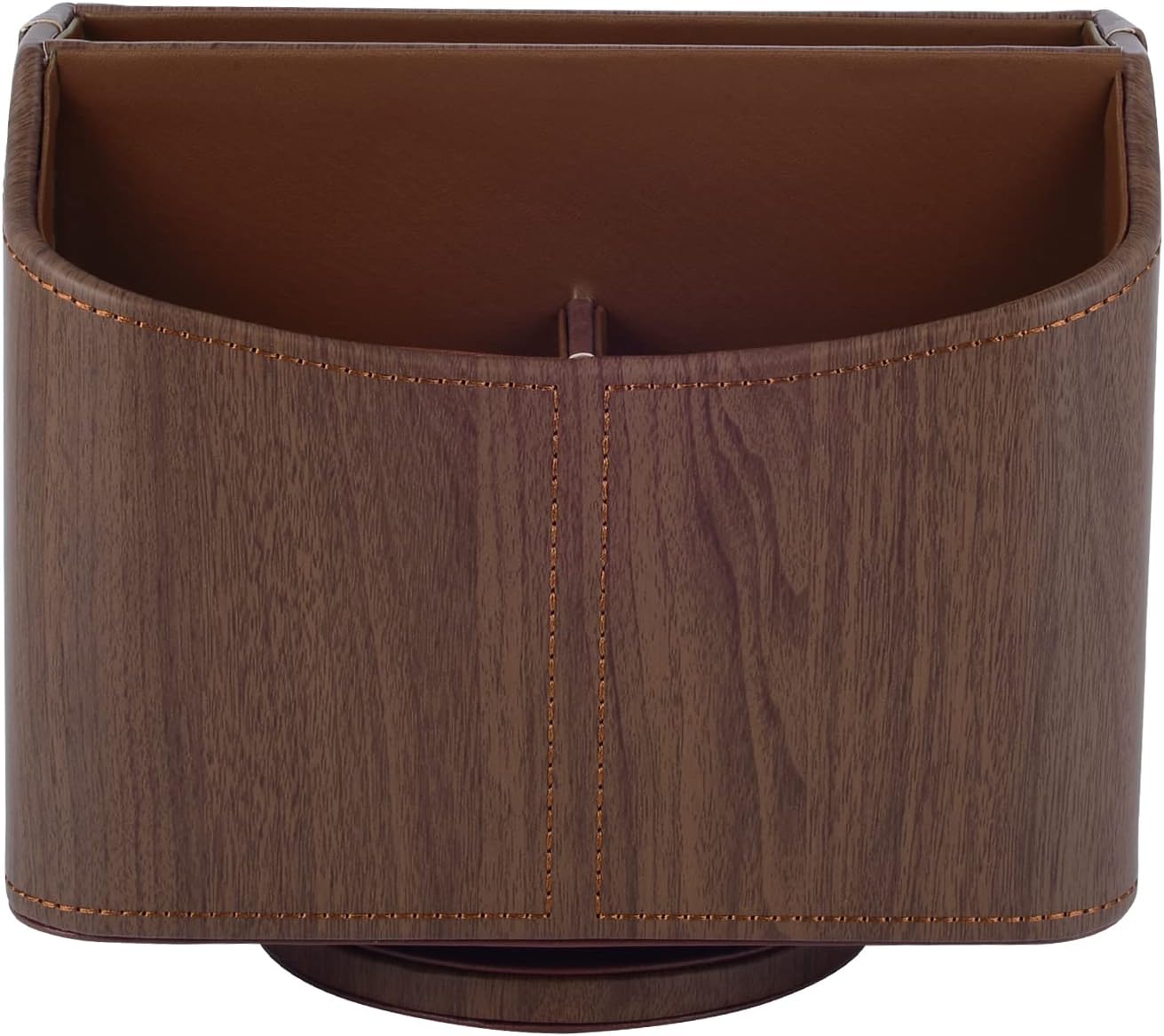 360 Degree Swiveling TV Remote Control Holder/Caddy / Dark Wood Grain / Brown