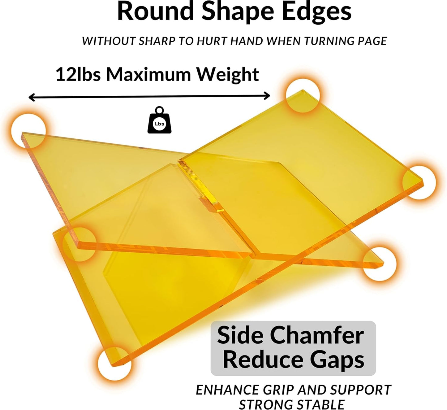 Honygebia Gold Acrylic Book Stands - Cross Frame Acrylic Book Holder, Open Bookstand for Display and Reading, Suitable