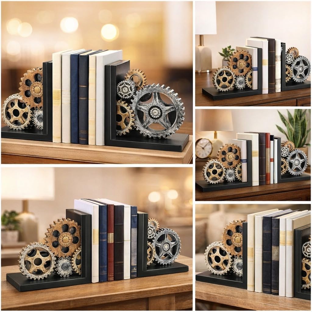 Steampunk Book Ends / Bronze