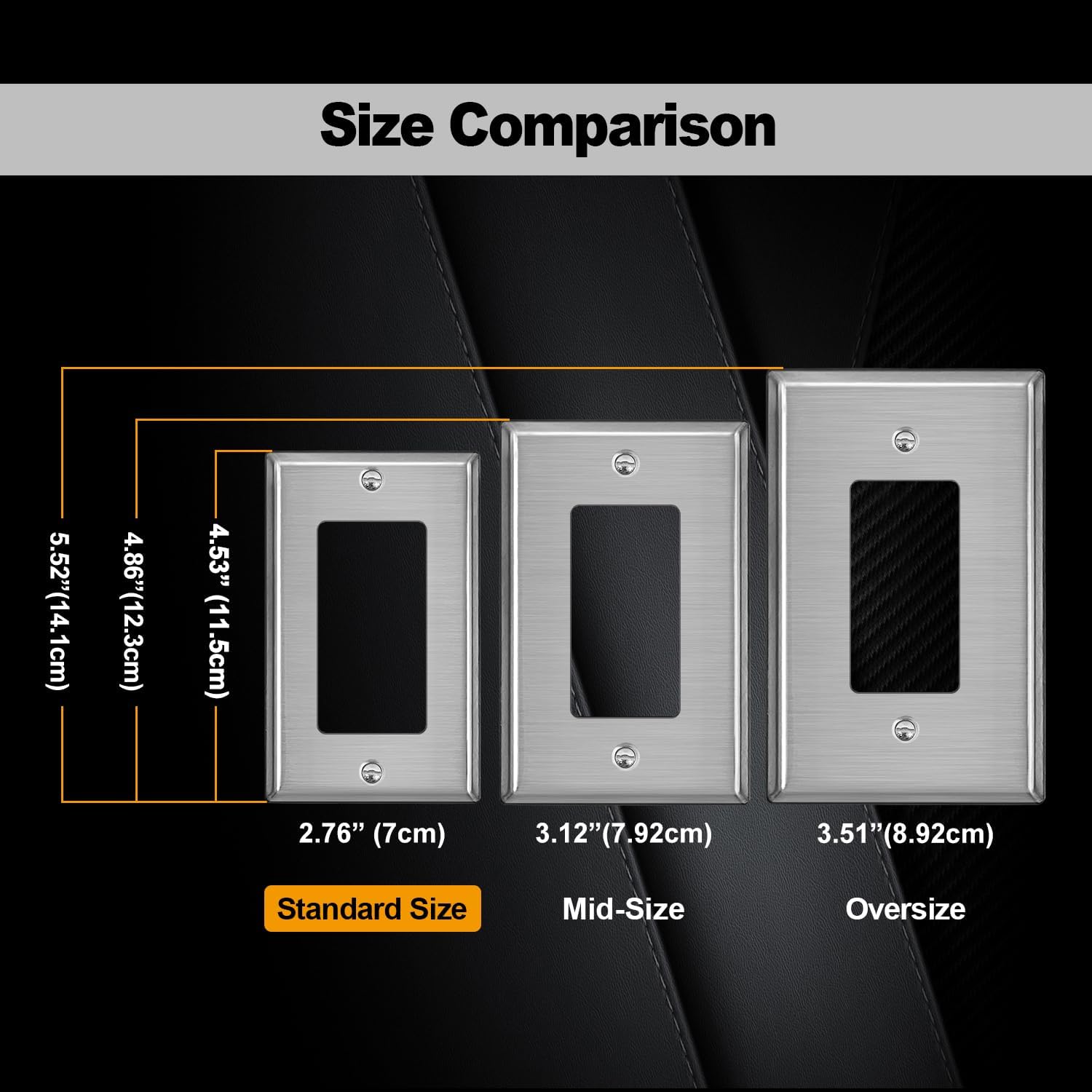 30 Pack BESTTEN Decorator Switch or Receptacle Outlet Metal Wall Plate | Standard Size, H4.53" x W2.76", Stainless